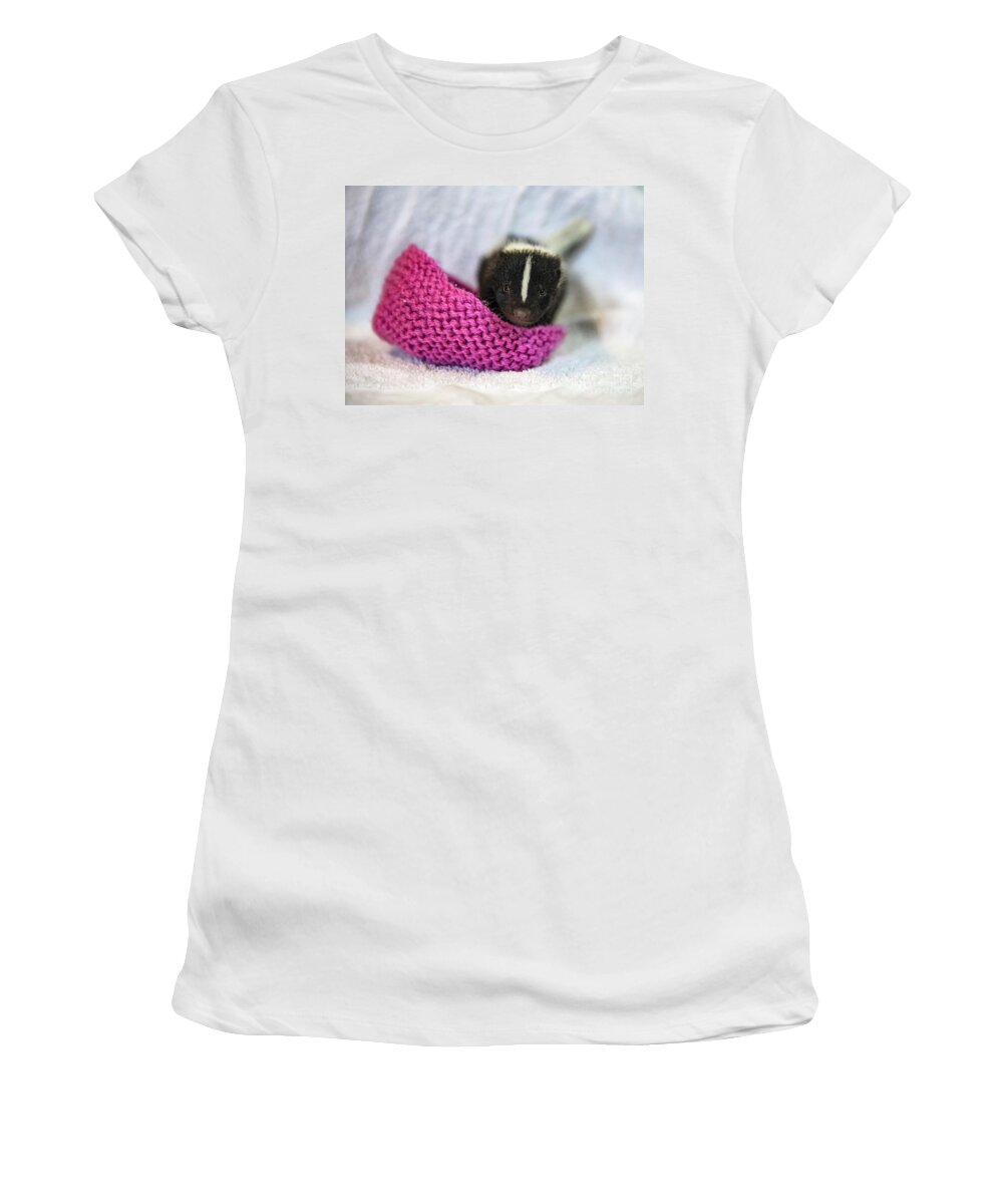 Nina Stavlund Women's T-Shirt featuring the photograph Pretty in Pink.. by Nina Stavlund