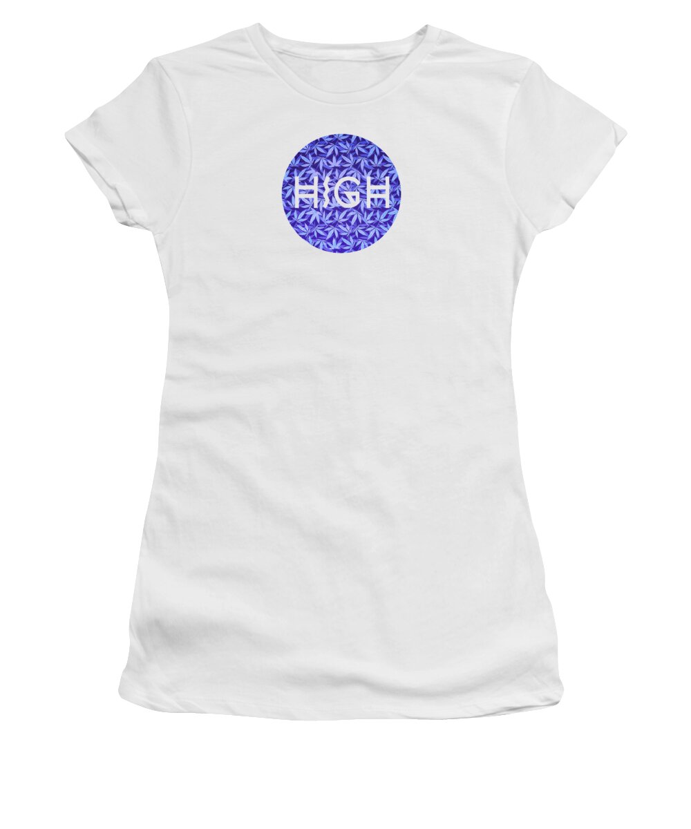 Typo Women's T-Shirt featuring the digital art Purple Haze Cannabis Hemp 420 Marijuana Pattern by Philipp Rietz