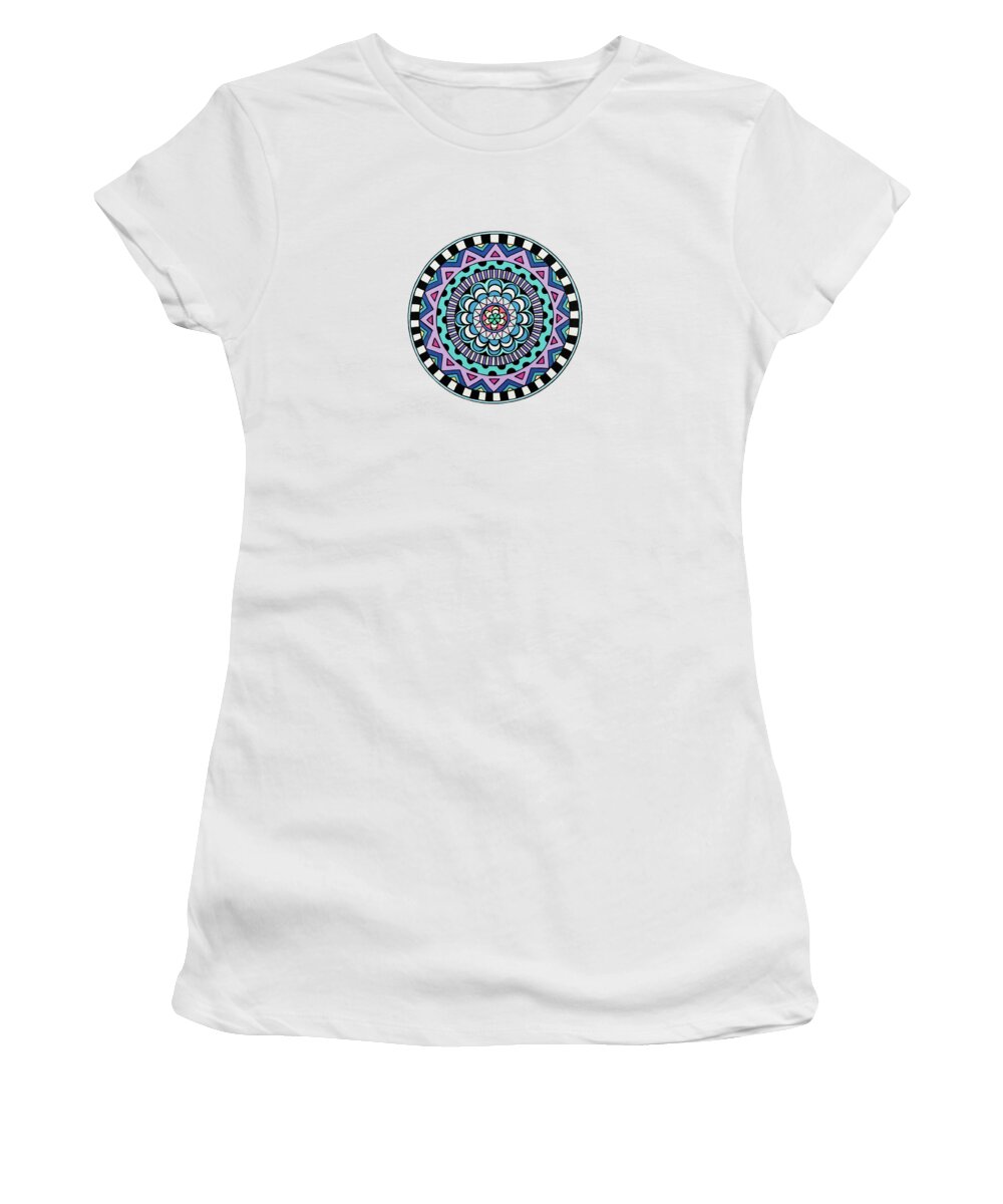 Mandala Women's T-Shirt featuring the painting Purple Mandala by Beth Ann Scott