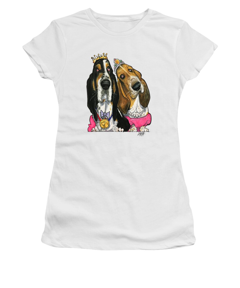 Puskas 4506 Women's T-Shirt featuring the drawing Puskas 4506 by Canine Caricatures By John LaFree