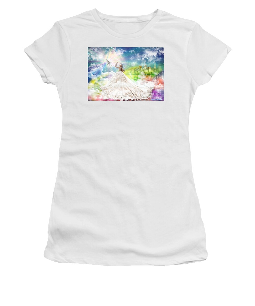 Radiant Bride Women's T-Shirt featuring the digital art Radiant Bride by Dolores Develde