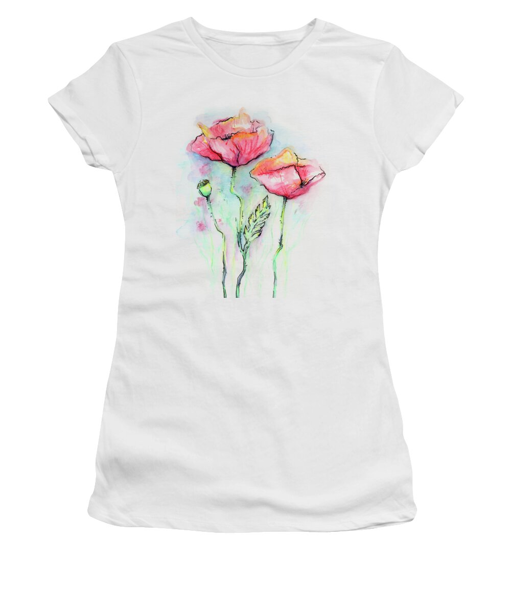 Poppy Women's T-Shirt featuring the painting Red Poppies by Olga Shvartsur