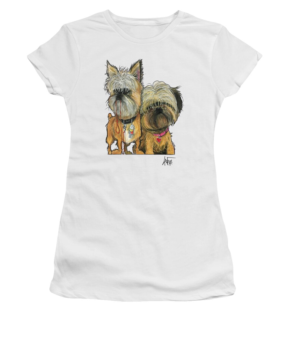 Richter 4542 Women's T-Shirt featuring the drawing Richter 4542 by Canine Caricatures By John LaFree