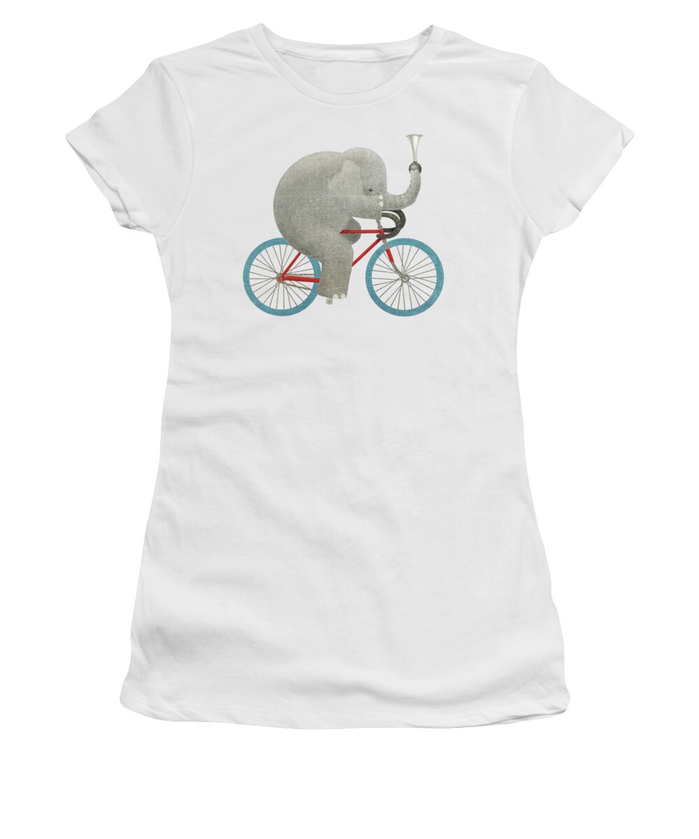 Elephant Women's T-Shirt featuring the drawing Ride by Eric Fan