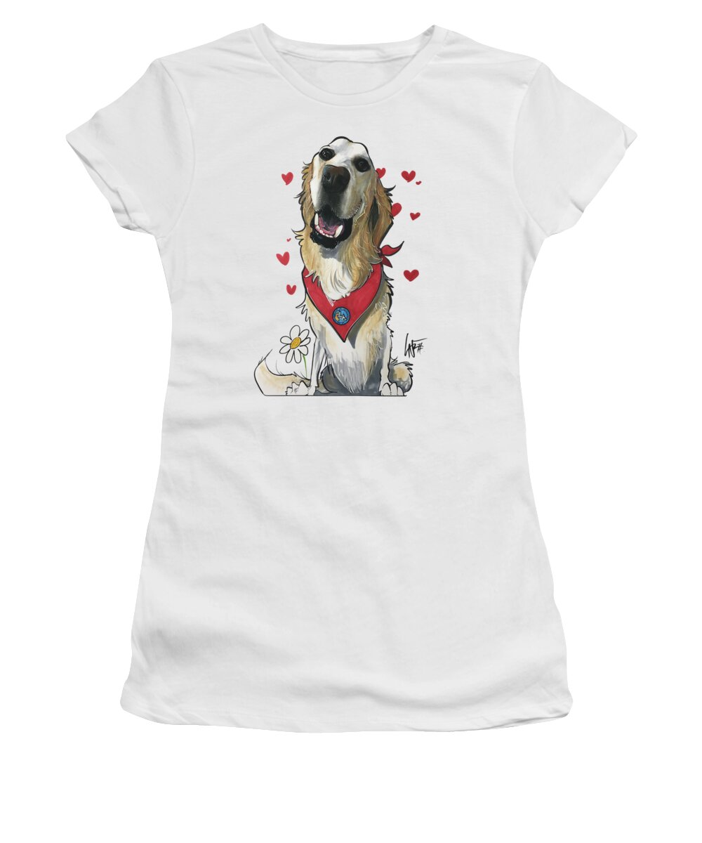 Roberts 4155 Women's T-Shirt featuring the drawing Roberts 4155 by Canine Caricatures By John LaFree