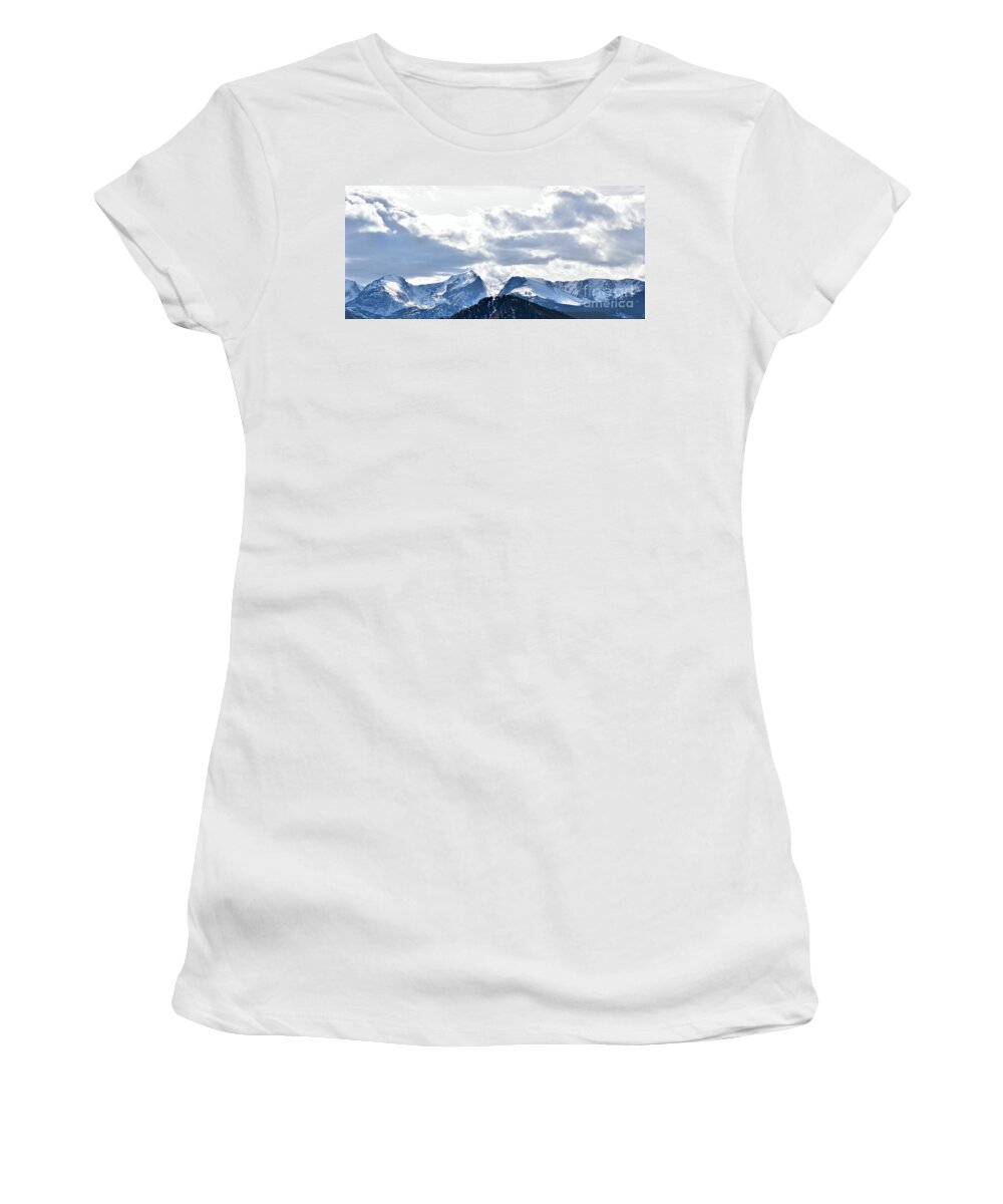 Rocky Mountains Women's T-Shirt featuring the photograph Rocky Mountain Peaks by Dorrene BrownButterfield