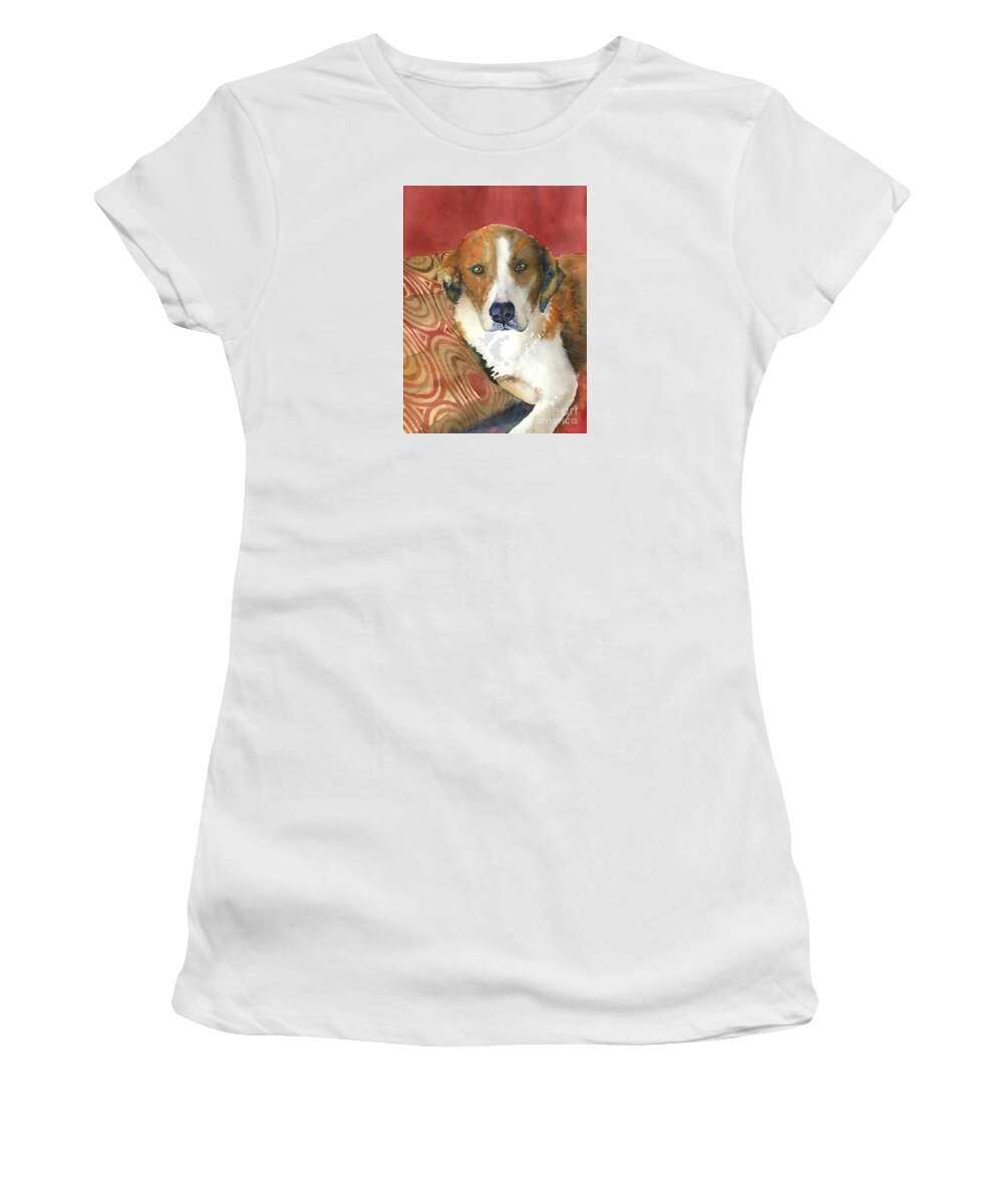 Dog Portrait Women's T-Shirt featuring the painting Sally by Amy Kirkpatrick
