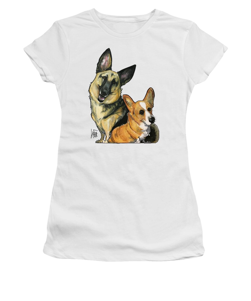 Scarpa 4494 Women's T-Shirt featuring the drawing Scarpa 4494 by Canine Caricatures By John LaFree