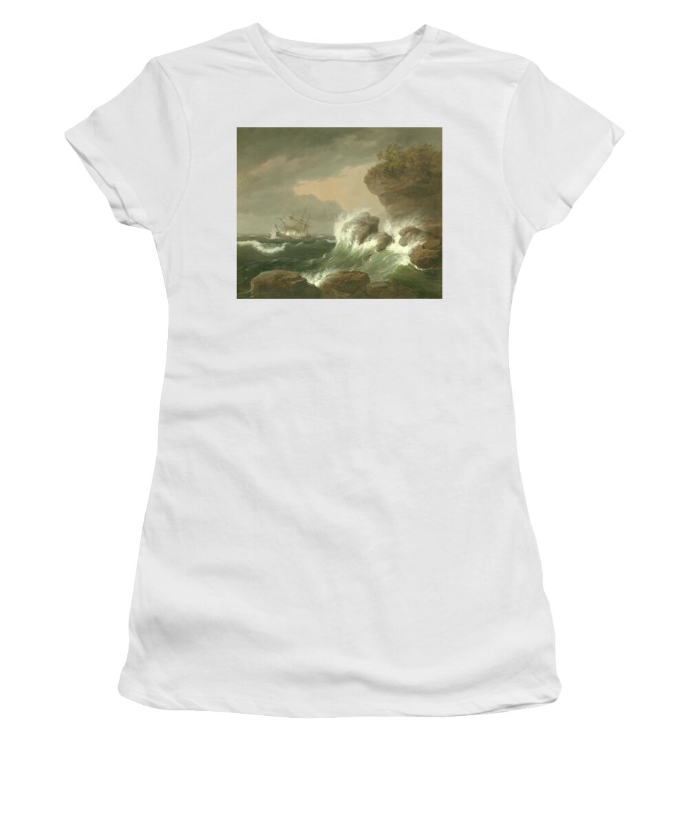 Seascape Women's T-Shirt featuring the painting Seascape, 1835 by Thomas Birch
