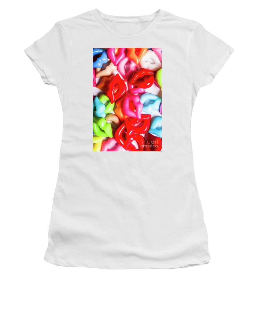 Kiss Women's T-Shirt featuring the photograph Sexy lips by Jorgo Photography