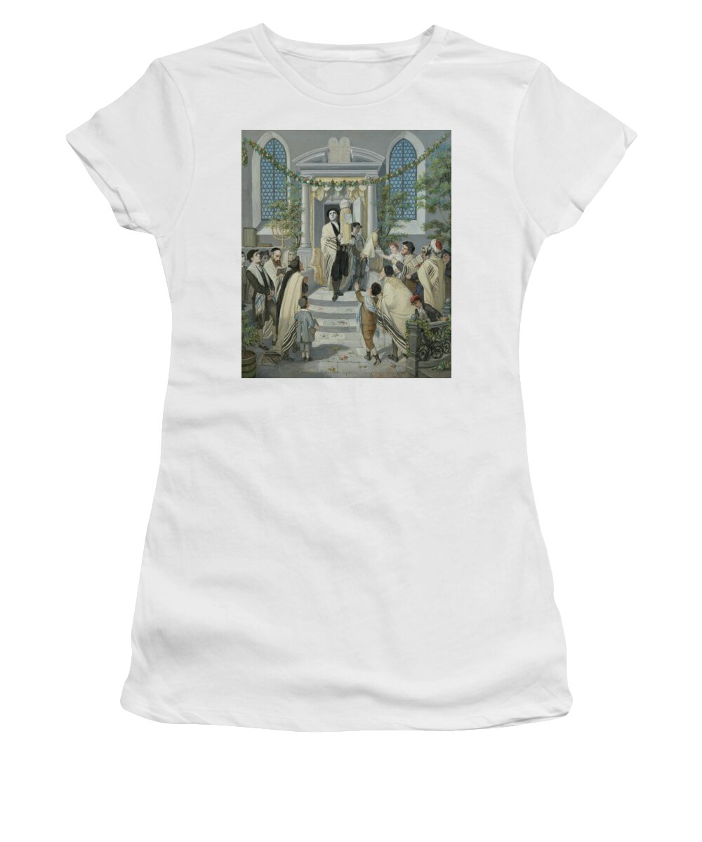 19th Century Art Women's T-Shirt featuring the painting Shavuot by Moritz Daniel Oppenheim