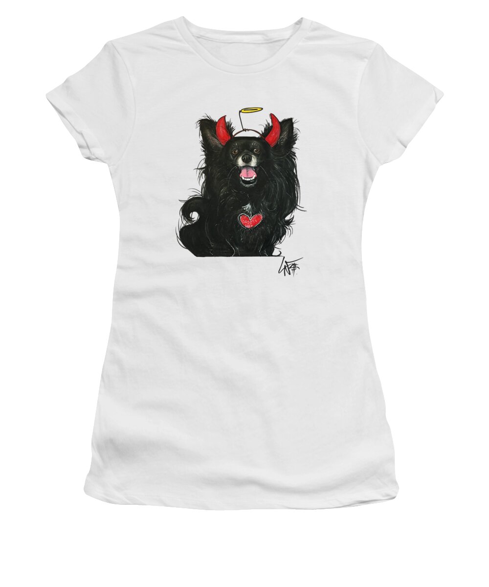 Singleton 4780 Women's T-Shirt featuring the drawing Singleton 4780 by Canine Caricatures By John LaFree