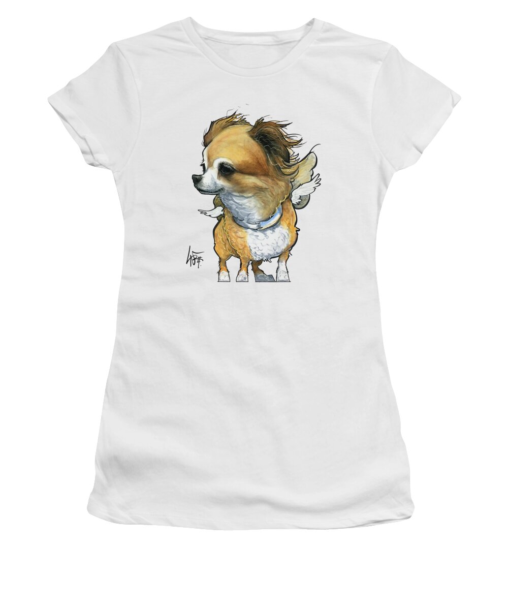 Singleton Women's T-Shirt featuring the drawing Singleton 4812 by Canine Caricatures By John LaFree