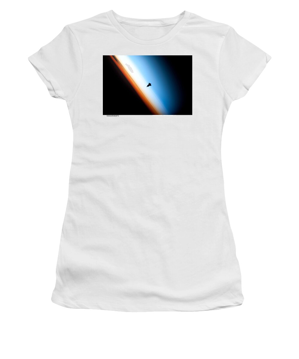 Science Women's T-Shirt featuring the painting Space Shuttle Endeavour by Celestial Images