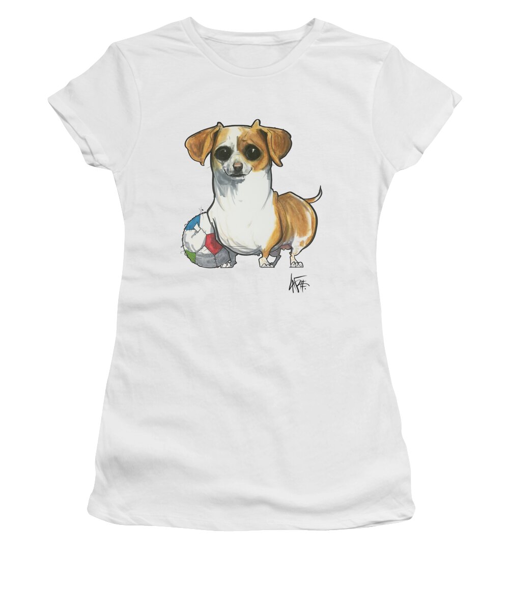 Spilker 4577 Women's T-Shirt featuring the drawing Spilker 4577 by Canine Caricatures By John LaFree