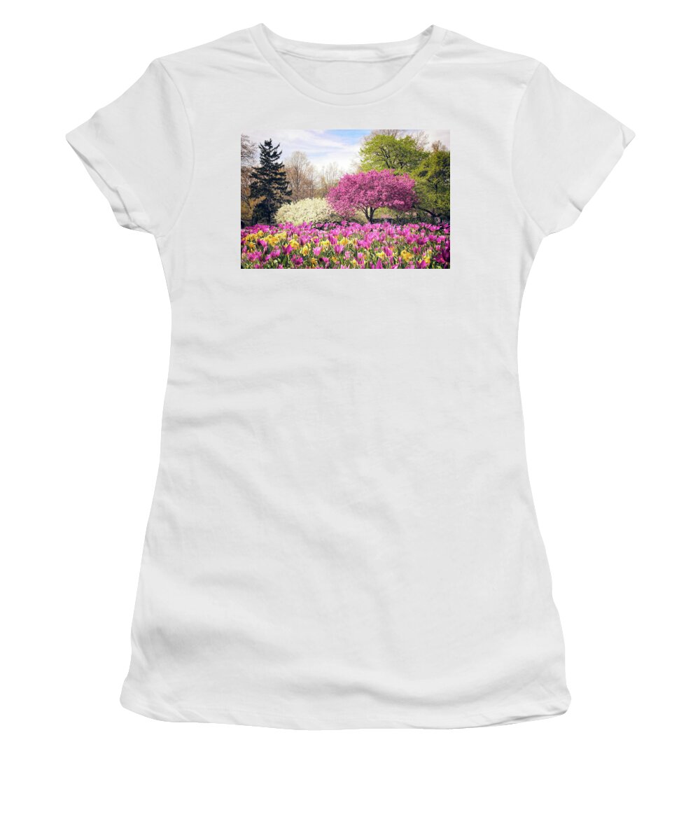 Spring Women's T-Shirt featuring the photograph Springtime Tulips by Jessica Jenney