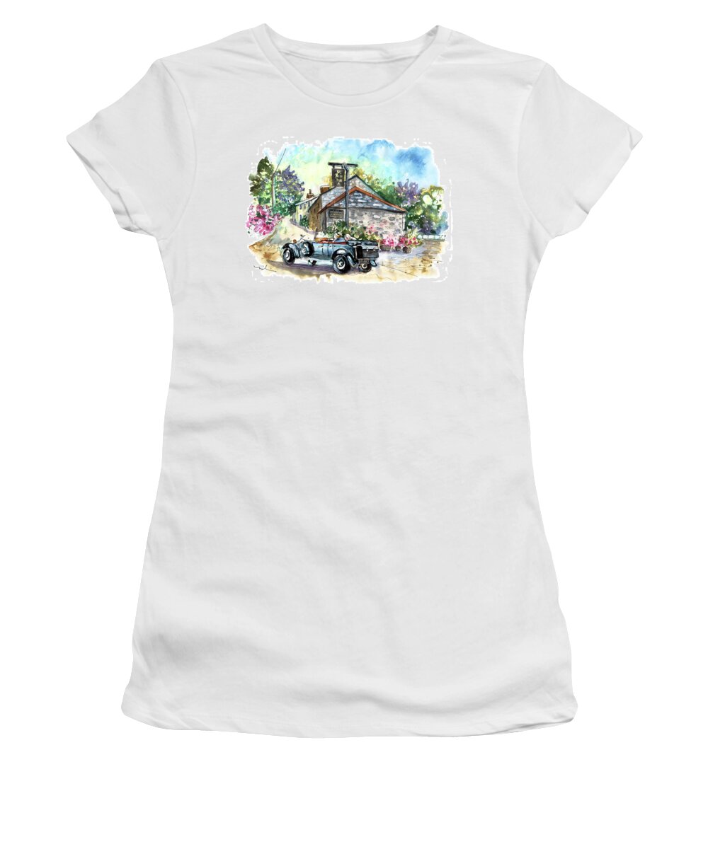 Travel Women's T-Shirt featuring the painting St Kew Inn In Cornwall 01 by Miki De Goodaboom