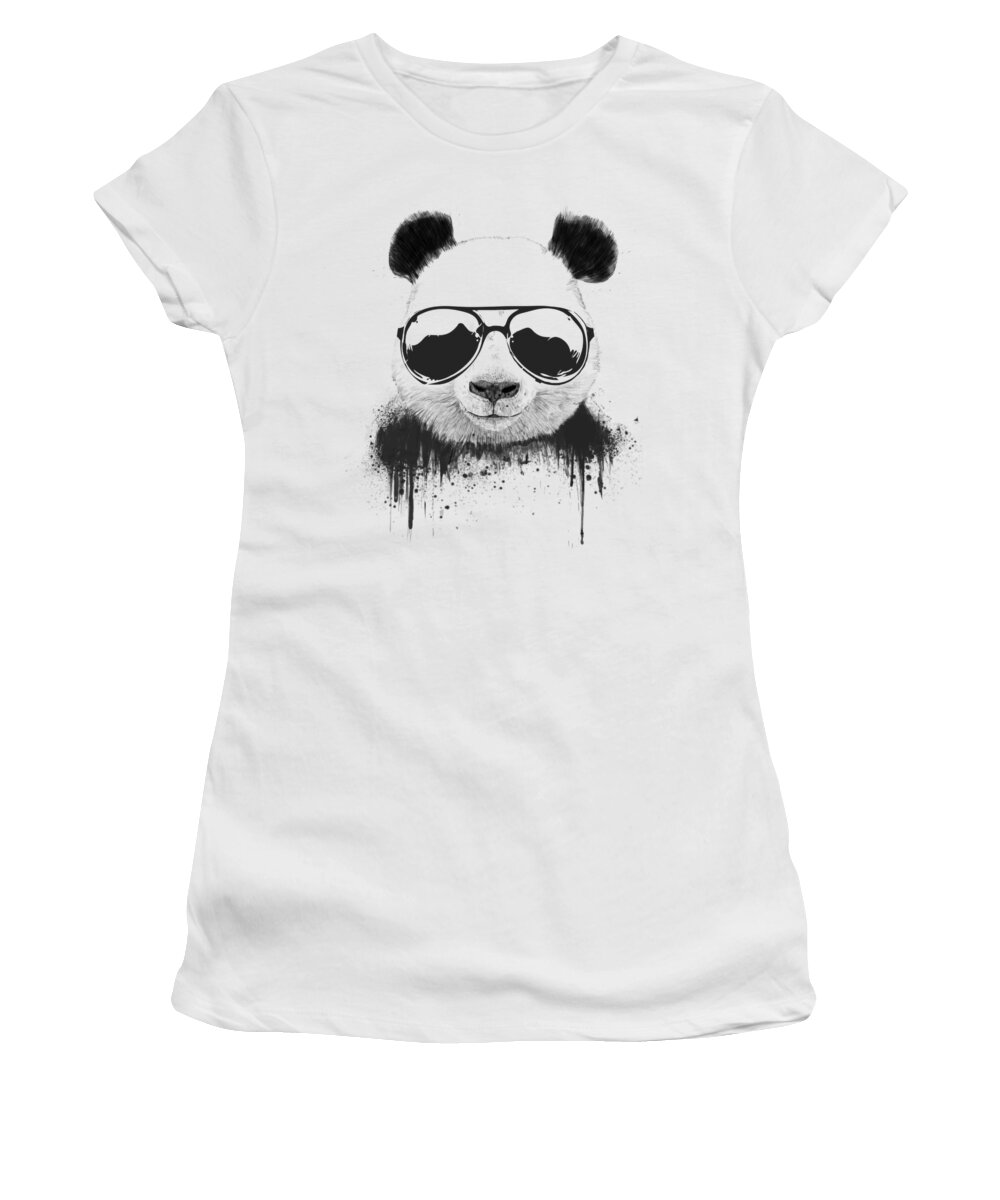 Panda Women's T-Shirt featuring the mixed media Stay Cool by Balazs Solti