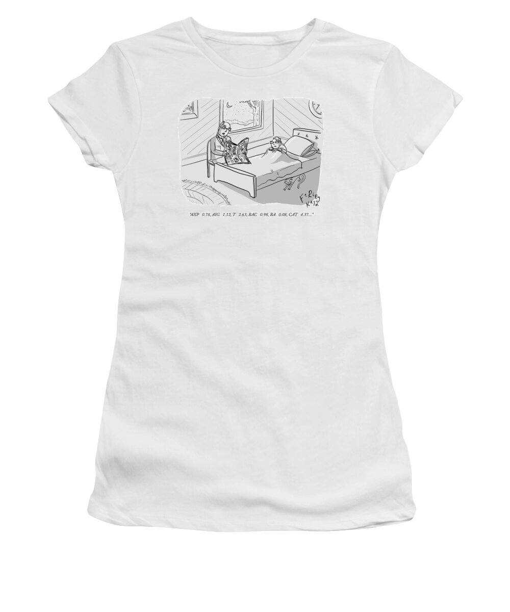 axp  0.78 Women's T-Shirt featuring the drawing Stocktime Stories by Farley Katz