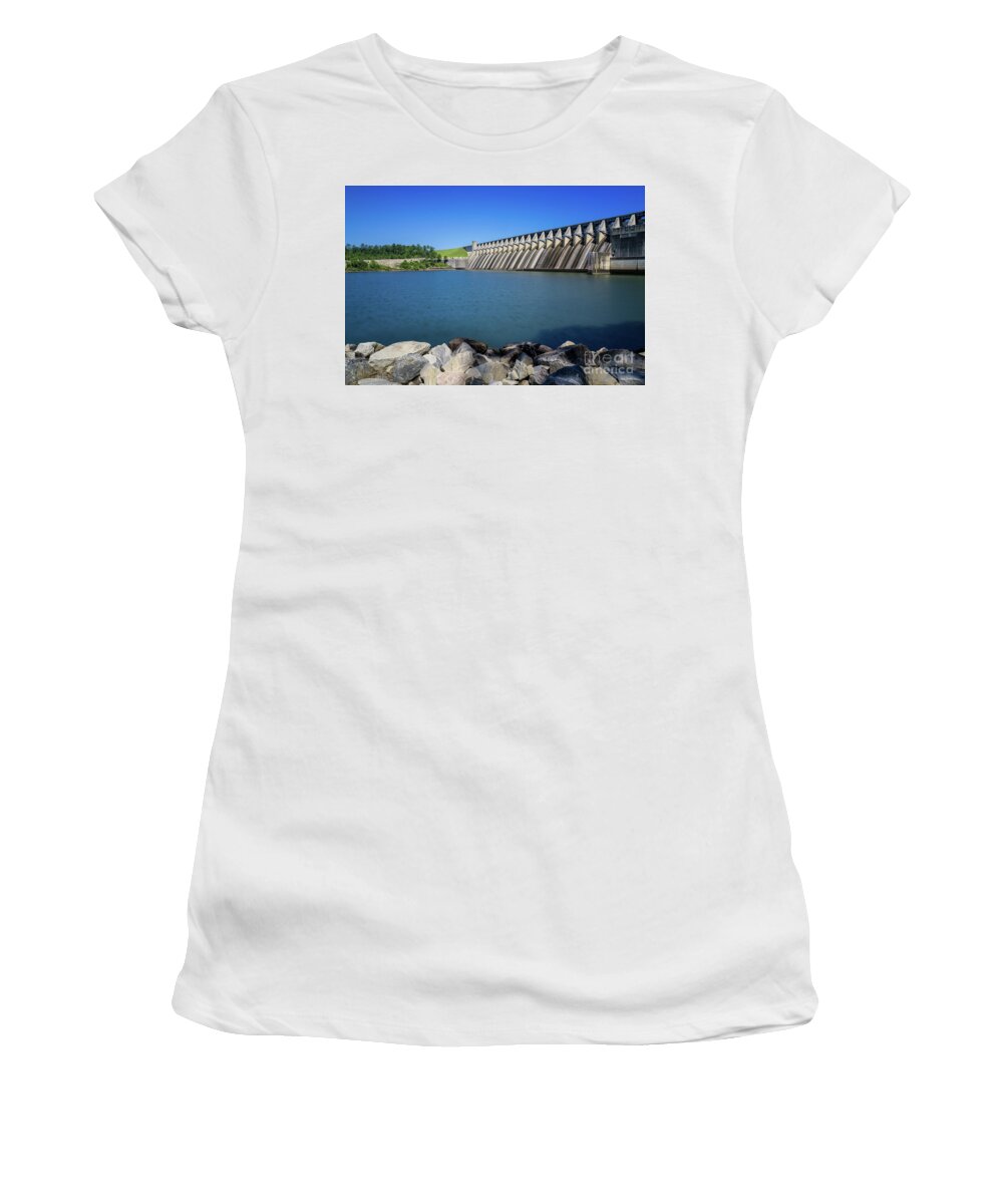 Strom Thurmond Dam - Clarks Hill Lake Ga Women's T-Shirt featuring the photograph Strom Thurmond Dam - Clarks Hill Lake GA by Sanjeev Singhal