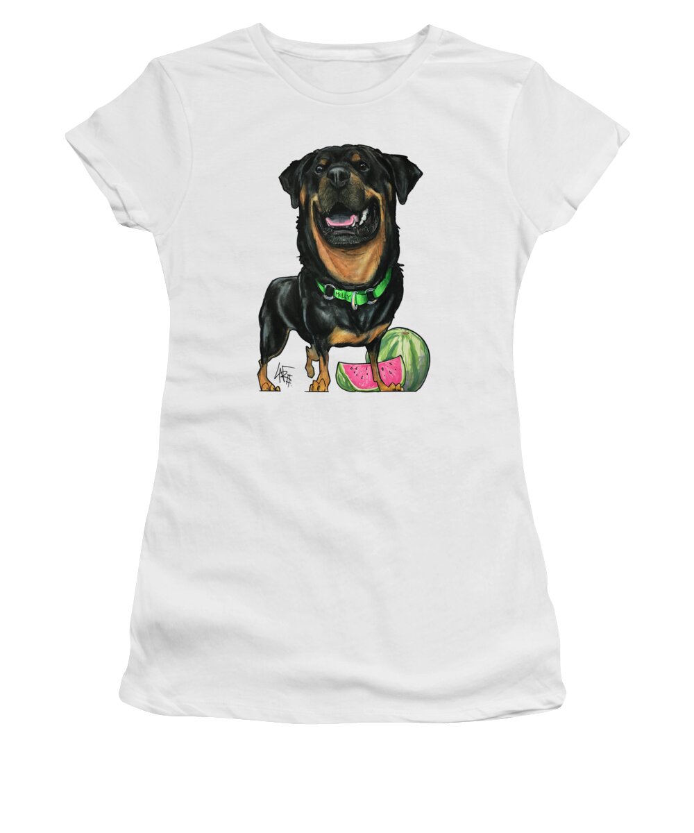 Summerson 4525 Women's T-Shirt featuring the drawing Summerson 4525 by Canine Caricatures By John LaFree