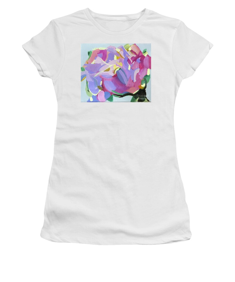 Original Art Work Women's T-Shirt featuring the painting Sunday Morning Rose by Theresa Honeycheck