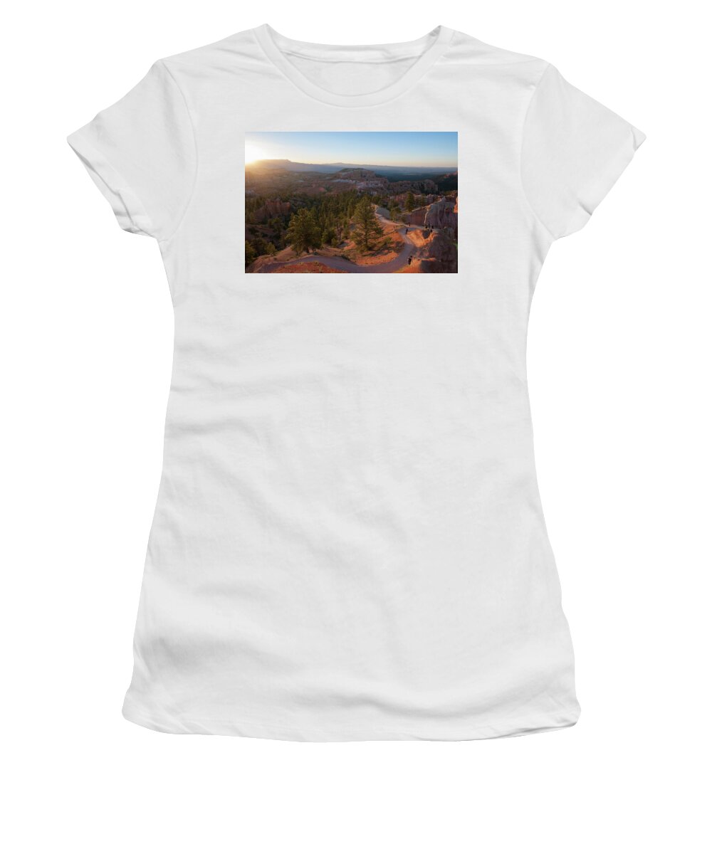 Bryce Canyon Women's T-Shirt featuring the photograph Sunrise Over Bryce Canyon by Mark Duehmig