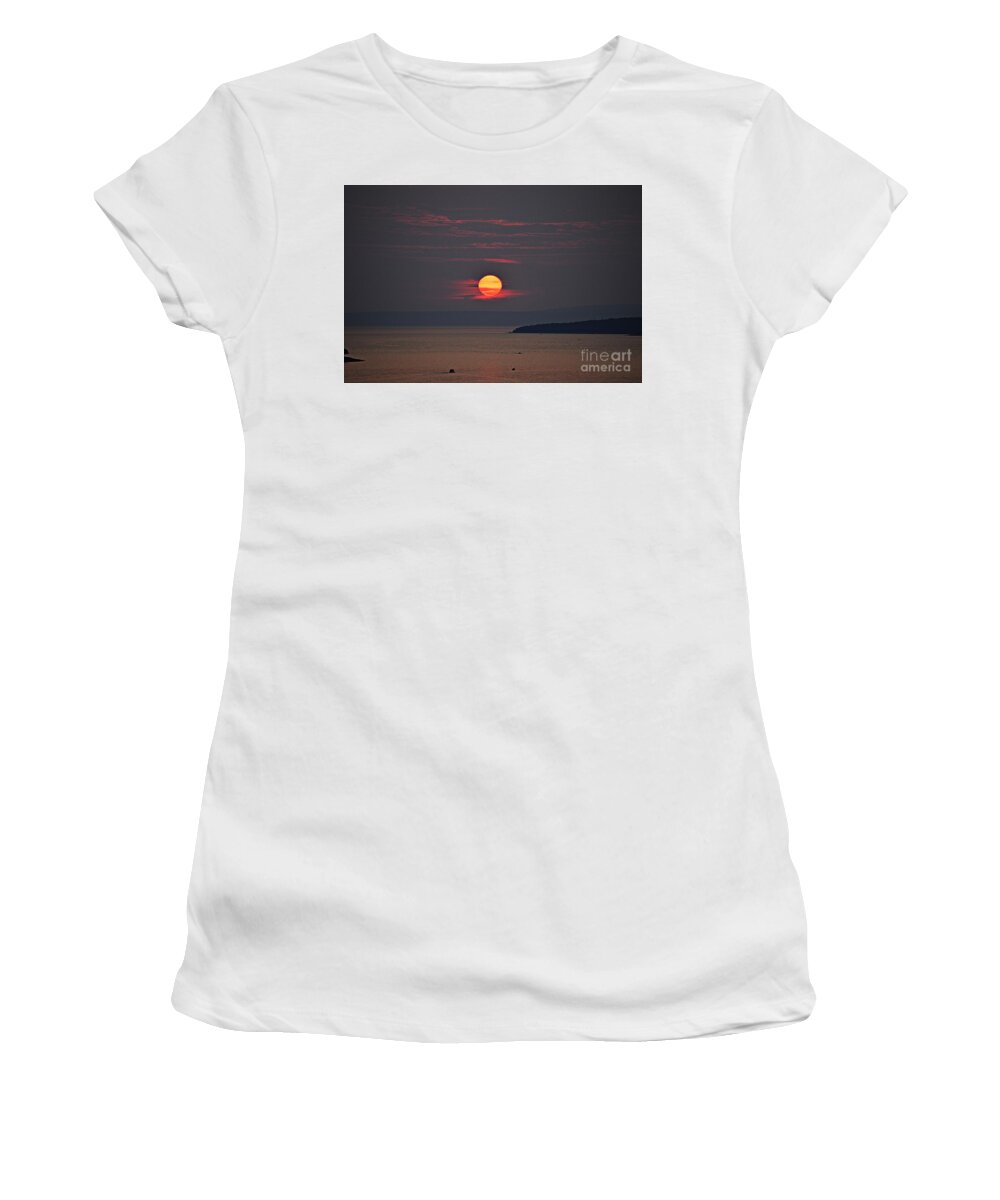 Island Women's T-Shirt featuring the photograph SUNSET @ RAB Island by Thomas Schroeder