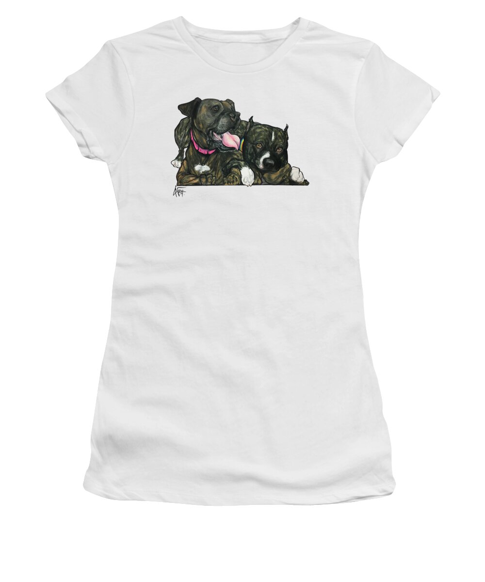 Sweeney 4592 Women's T-Shirt featuring the drawing Sweeney 4592 by Canine Caricatures By John LaFree