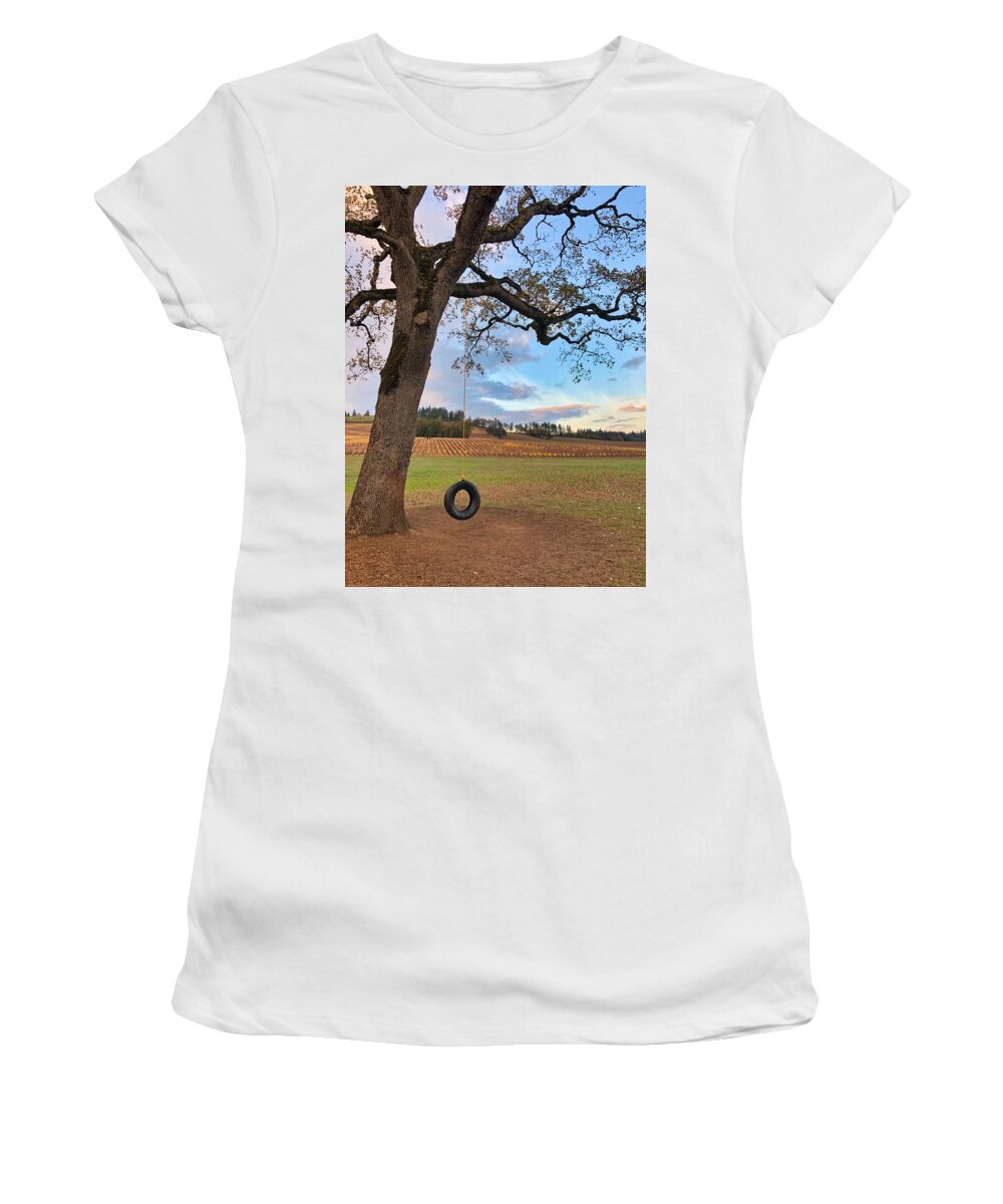 Tree Women's T-Shirt featuring the photograph Swing In Tree by Brian Eberly