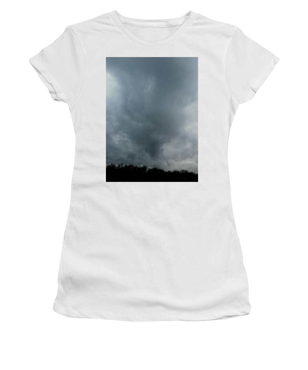 Storm Women's T-Shirt featuring the photograph Swirling January Storm by Ally White