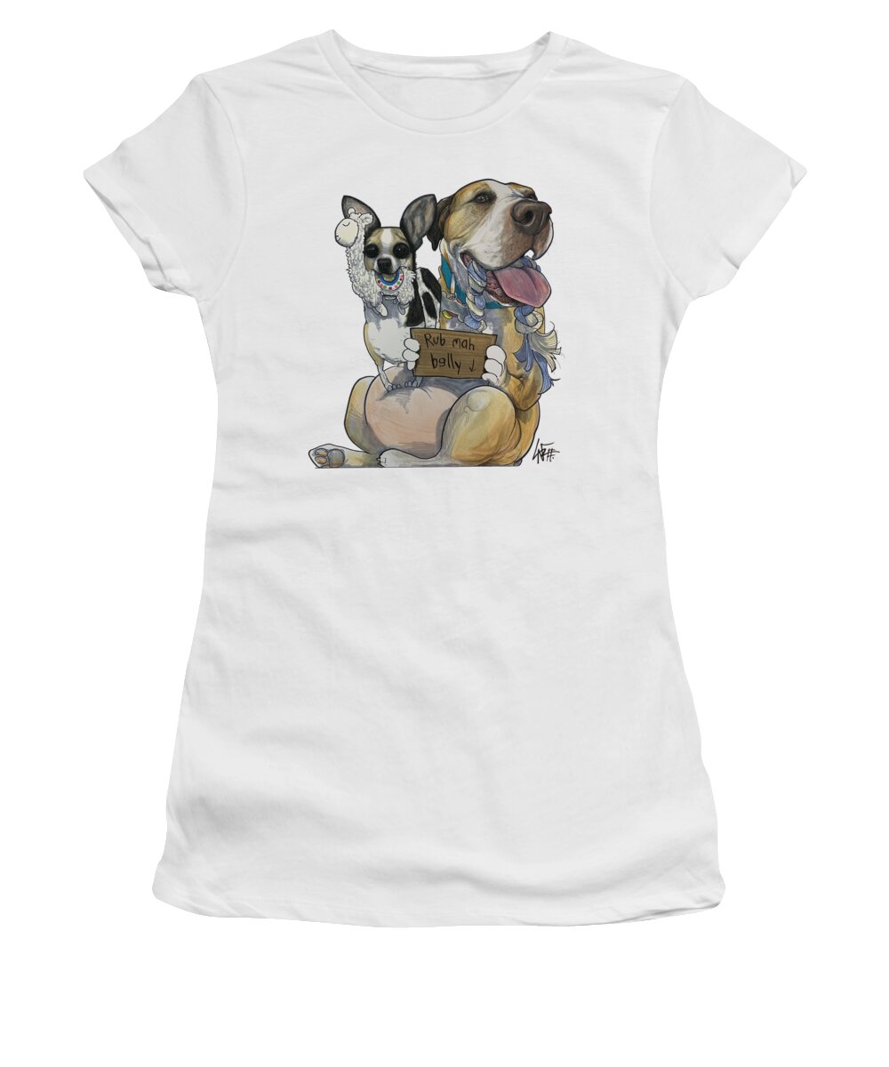 Szondy Women's T-Shirt featuring the drawing Szondy 5235 by Canine Caricatures By John LaFree