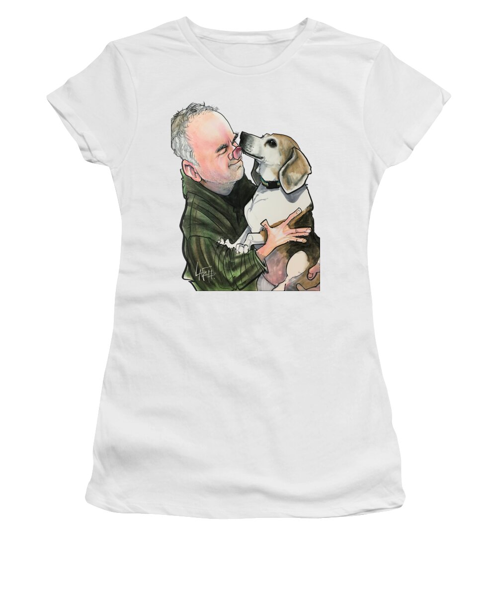 Tabereaux 4432 Women's T-Shirt featuring the drawing Tabereaux 4432 by Canine Caricatures By John LaFree