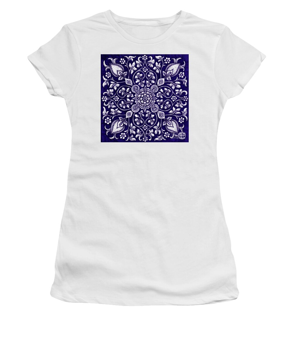 Boho Women's T-Shirt featuring the drawing Tapestry Square 12 by Amy E Fraser
