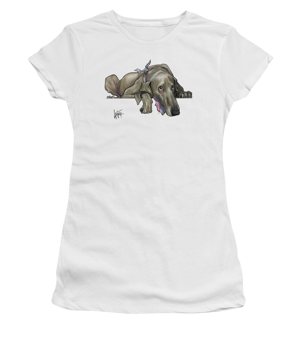 Telfare Women's T-Shirt featuring the drawing Telfare 5069 by Canine Caricatures By John LaFree