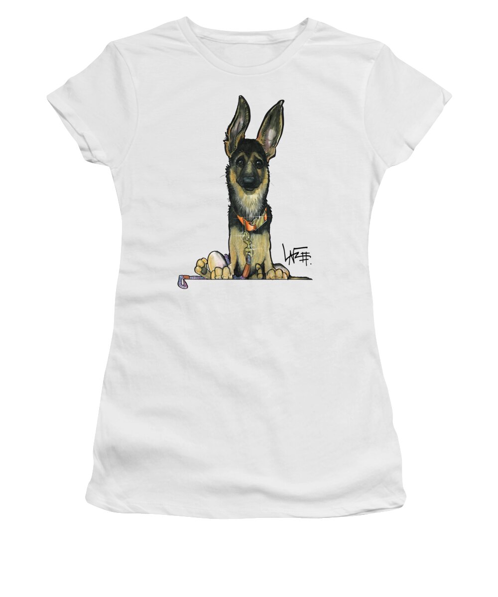 Terlecki Women's T-Shirt featuring the drawing Terlecki 4817 by Canine Caricatures By John LaFree