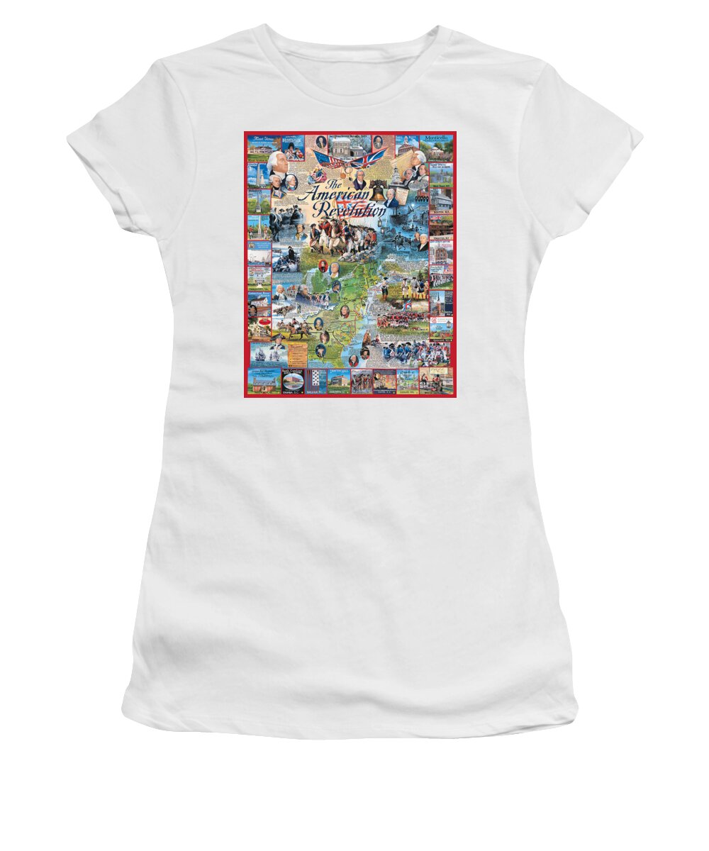 Revolutionary War Women's T-Shirt featuring the mixed media The American Revolution by Randy Green
