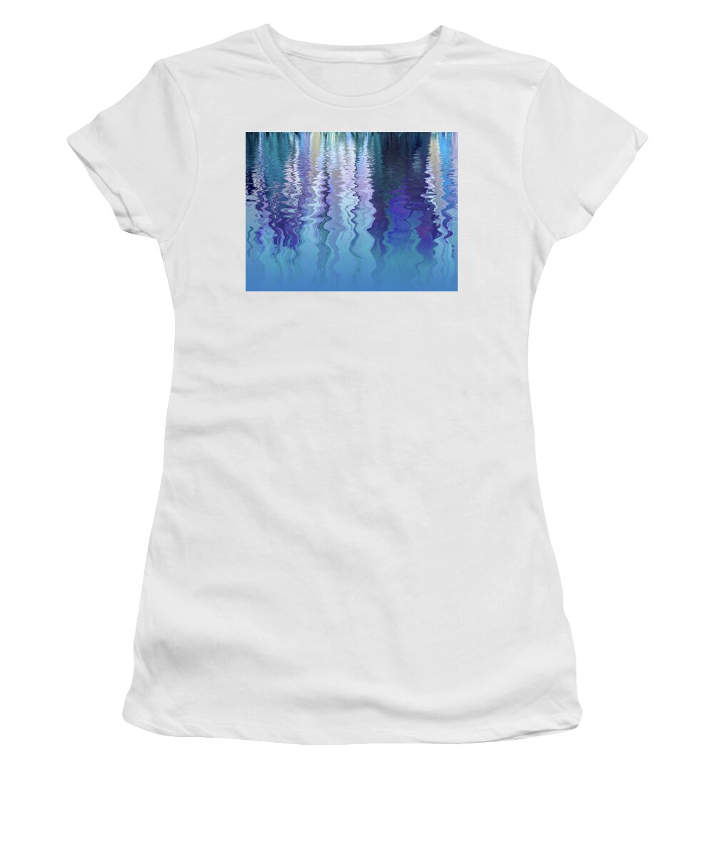 Blue Abstract Women's T-Shirt featuring the photograph The Deep by Gill Billington