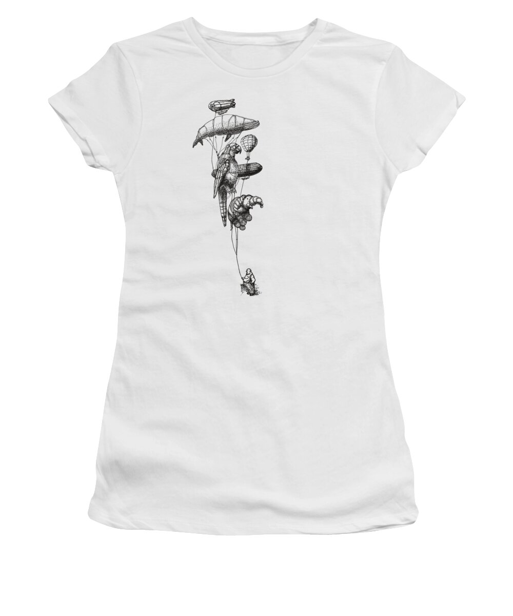 Balloons Women's T-Shirt featuring the photograph The Helium Menagerie by Eric Fan