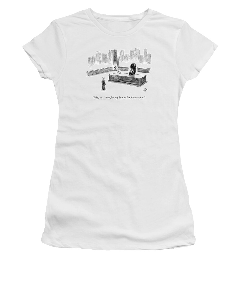 why Women's T-Shirt featuring the drawing The Human Bond by Frank Cotham