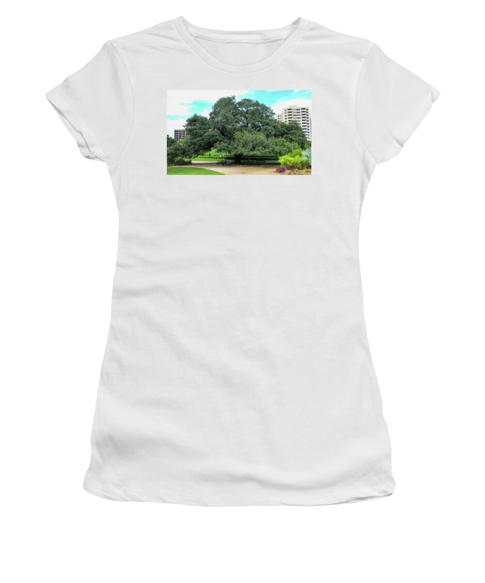 Tree Man Nature Landscape Women's T-Shirt featuring the photograph The Man Under the Tree by Rocco Silvestri