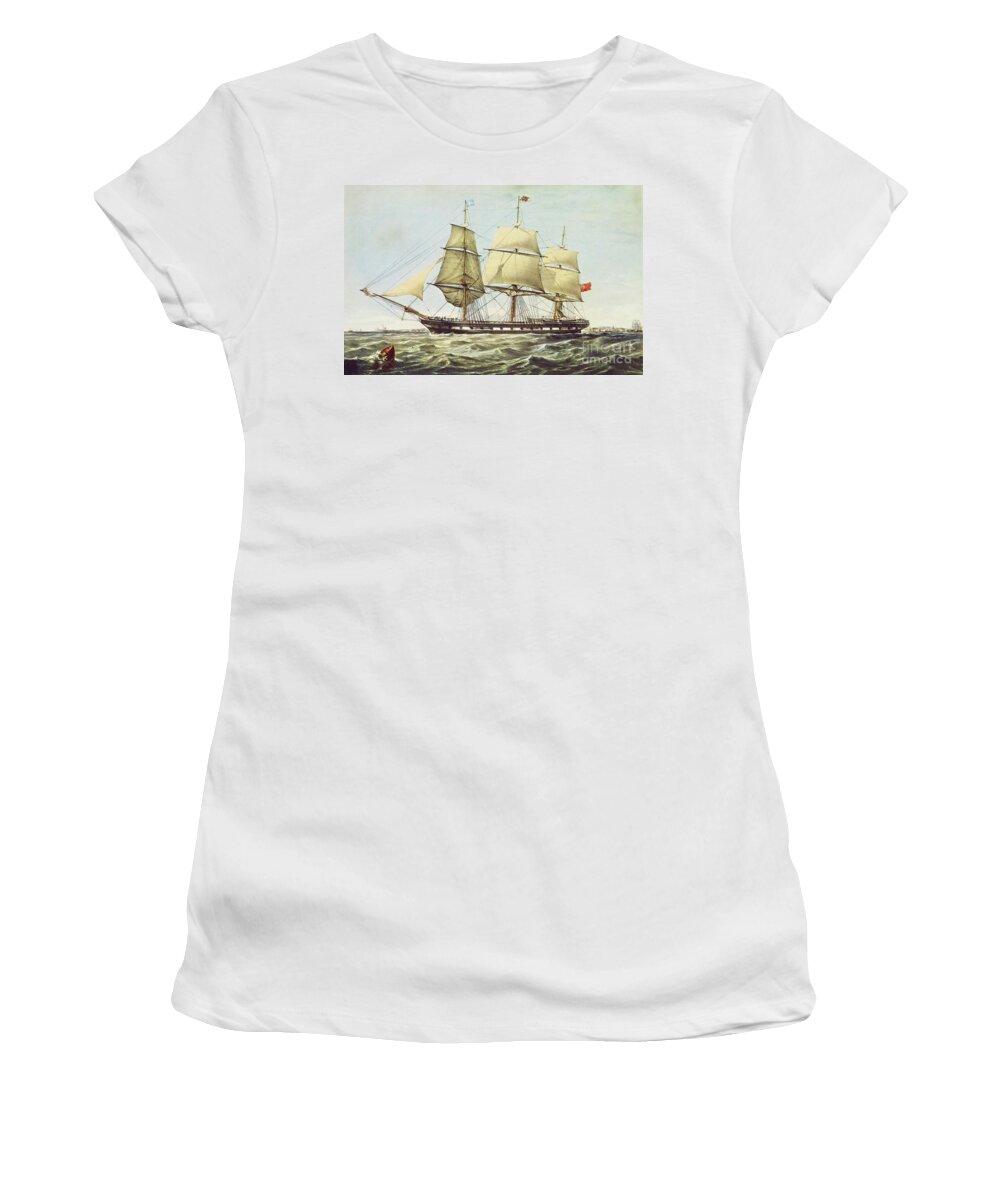 Ship Women's T-Shirt featuring the painting The Ship The Windsor Castle, 1250 Tons by English School