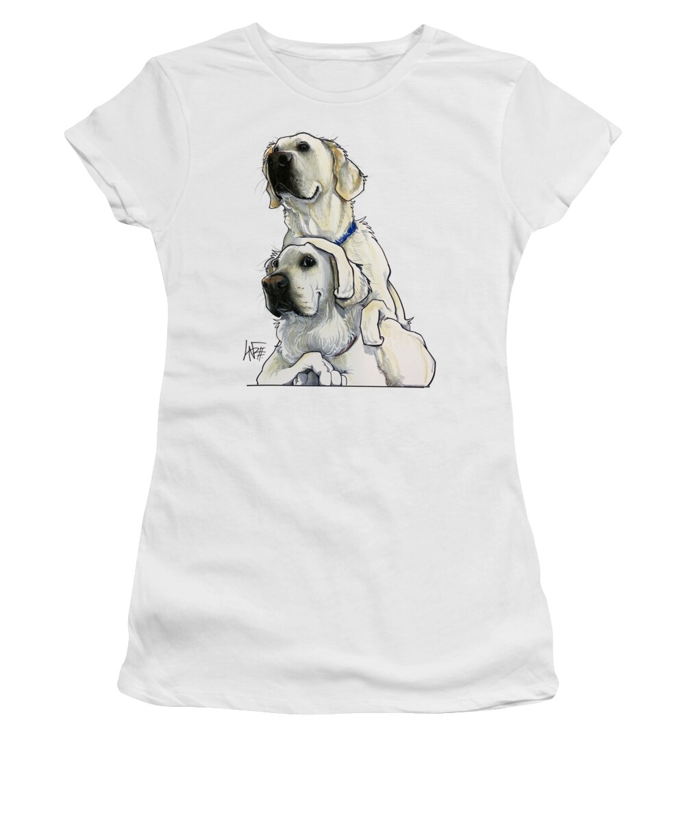Toomey Women's T-Shirt featuring the drawing Toomey 5293 by Canine Caricatures By John LaFree