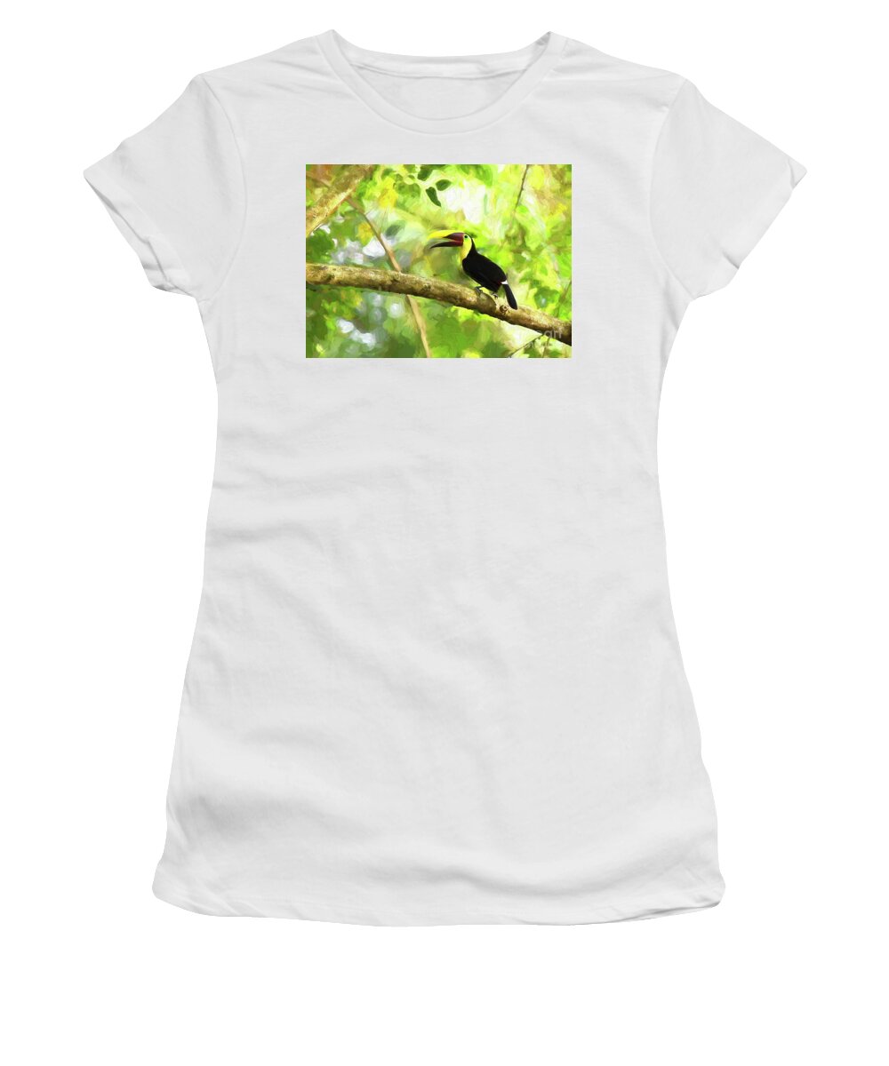 Costa Rica Women's T-Shirt featuring the digital art Toucan Calling in Costa Rica by Paul Gerace