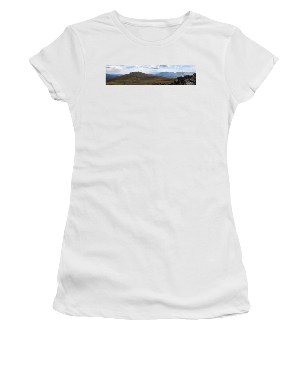Mountain Women's T-Shirt featuring the photograph Trail Ridge Road Arctic Panorama by Nicole Lloyd