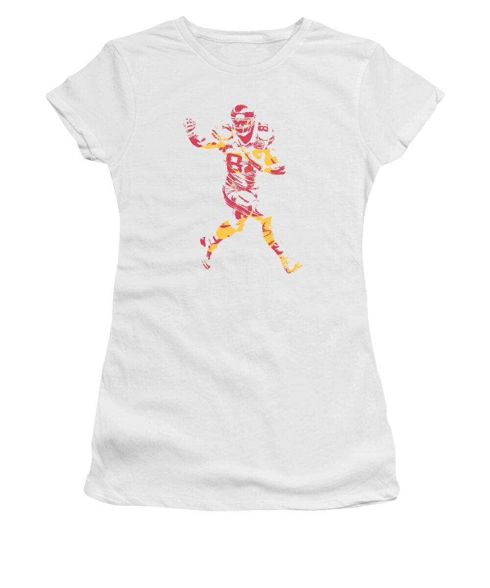 Travis Kelce KANSAS CITY CHIEFS APPAREL T SHIRT PIXEL ART 1 Women's T-Shirt  by Joe Hamilton - Fine Art America