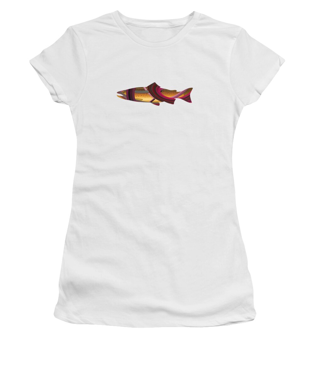 Trout Women's T-Shirt featuring the photograph Trout in Pink by Whispering Peaks Photography