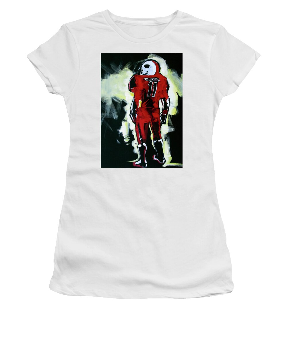 Uga Football Women's T-Shirt featuring the painting UGA Thoughts by John Gholson