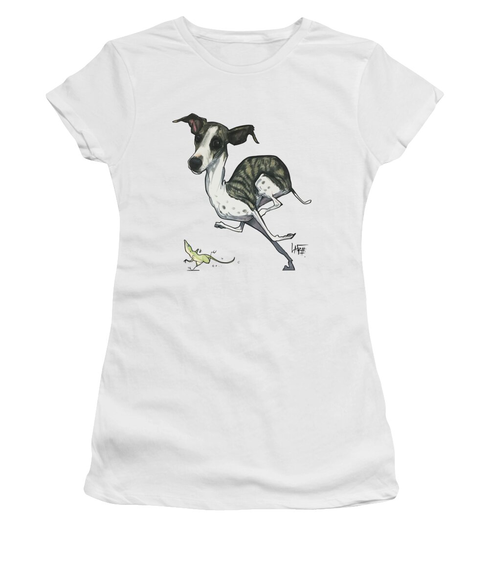 Underwood 4550 Women's T-Shirt featuring the drawing Underwood 4550 by Canine Caricatures By John LaFree