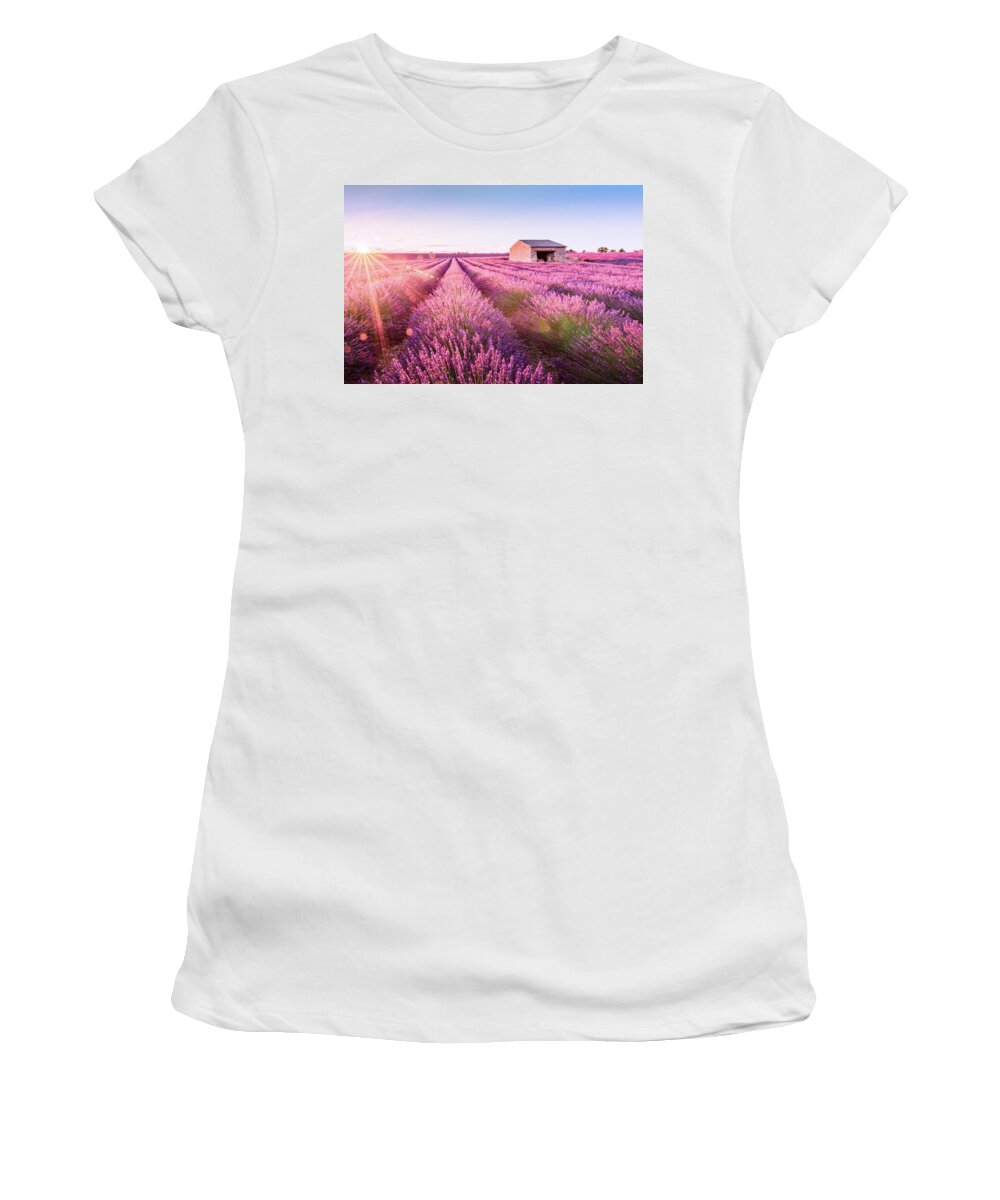 Provence Women's T-Shirt featuring the photograph Valensole en Provence by Francesco Riccardo Iacomino